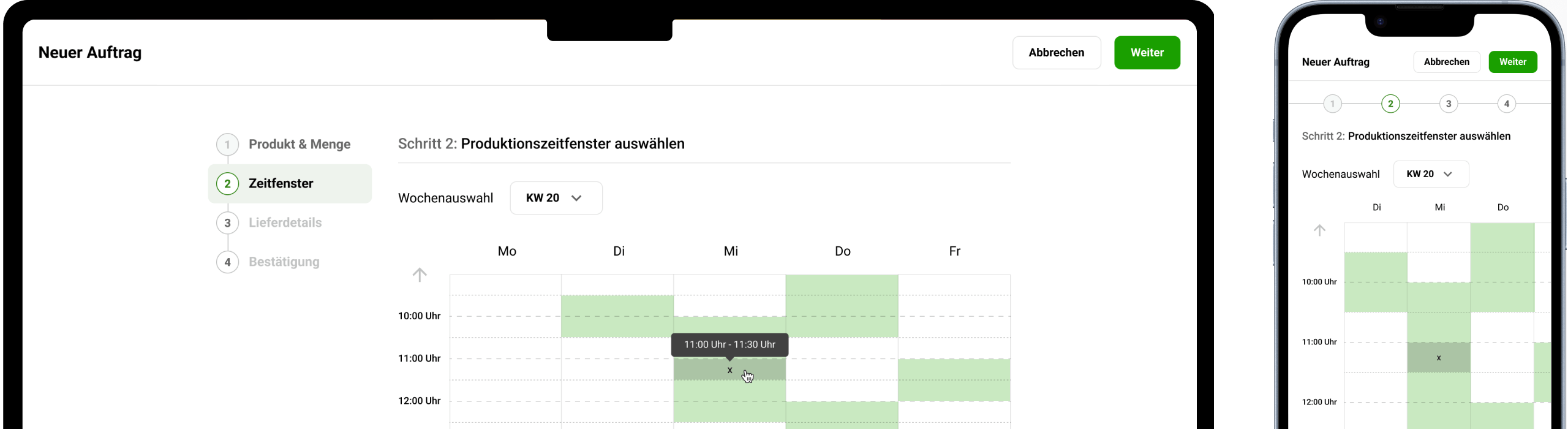 Projekt Futtertrocknung Kalender Desktop Mobile