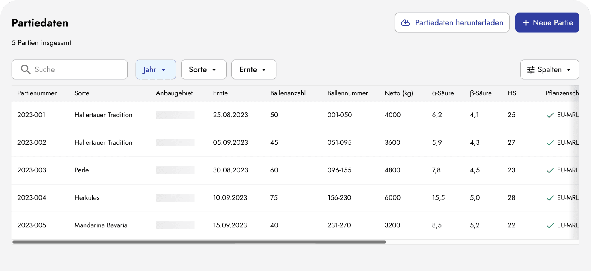 Projekt Pflanzerportal Partien Ausschnitt